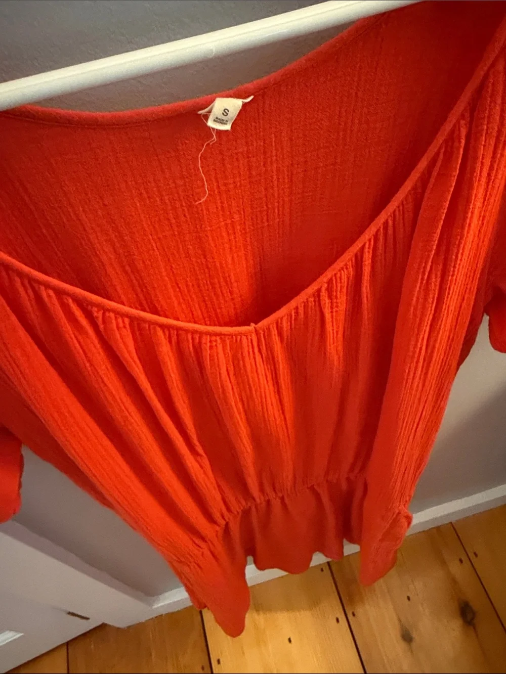 J. Crew Bright Red Short Sleeve V-Neck Swim Coverup